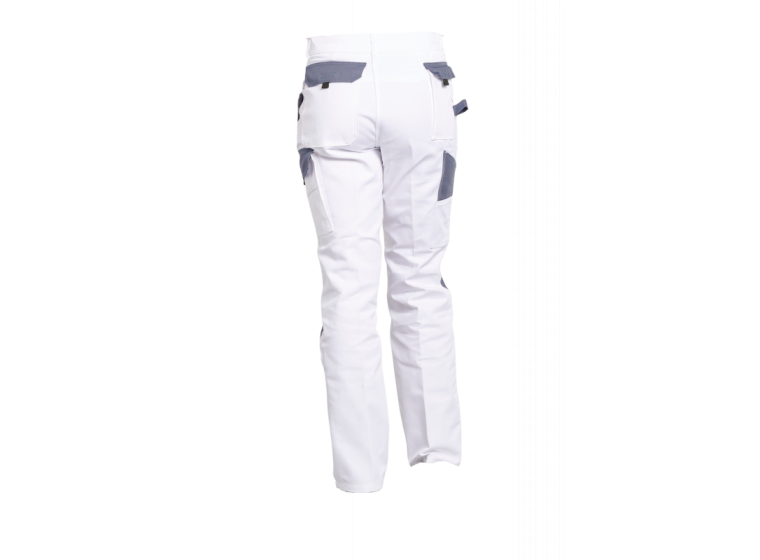 Pantalon peintre LENNY Blanc/Gris 3
