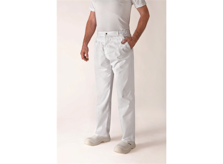 Pantalon de cuisine mixte TIMEO Blanc 1